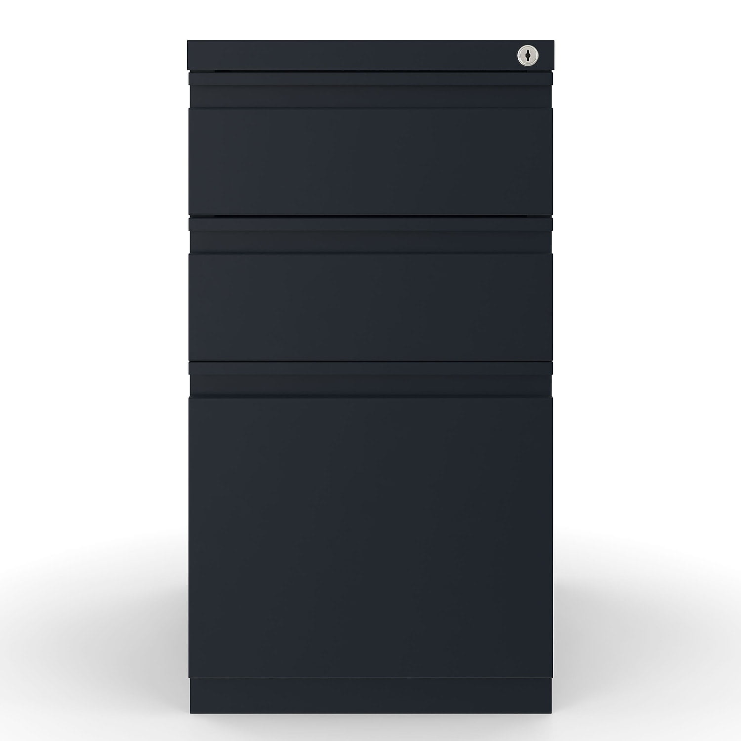 Staples 3-Drawer Vertical File Cabinet Locking Letter Black 19.88"D 375802