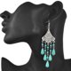 thumbnail image 4 of Pendientes Colgantes Hugo de gota turquesa con borla bohemios para Mujer, 4 of 7