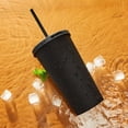 thumbnail image 2 of 2 Pcs 700ml Cups With Lids And Straws Double Wall Compatible With Gifts,white, 2 of 5
