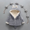 thumbnail image 2 of FAVIPT Girls Fleece Coat Snap Button Animal Ear Fuzzy Long Sleeve Hoodies Casual Cute Fox Sweater Thick Fall Winter Warm Tops Gray,12-18 Months, 2 of 6