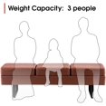 thumbnail image 3 of BarberPub 3-Seat Waiting Room Bench Chair, Salon Guest Reception Bench, Lobby Chairs, 440 lbs Capacity, Cognac, 3 of 10