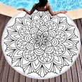 thumbnail image 2 of Mandala Round Beach Towel,Black and White Pattern Oversized Anti-Sand Quick-Drying Beach Blanket Bath Towel Yoga Mat Picnic Mat, 2 of 6