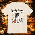 thumbnail image 6 of TOWED22 Girls Boys Halloween Shirt Cute Graphic Shirt Halloween Shirt Kids Spooky Season Fall Short Sleeve Tee Tops, 6 of 7