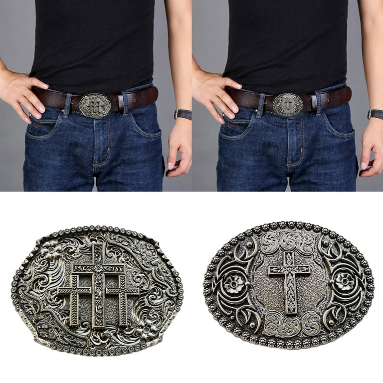 lanema Carved Belt Buckle for Waist Belt Replacement Cowboy