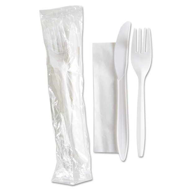 GEN 705478 Wrapped Cutlery Kit Individually Wrapped Fork, Knife and