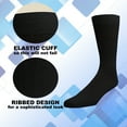 thumbnail image 5 of EMEM Apparel Men's Big and Tall King Size Casual Soft Ribbed Cotton Knit Classic Mid Calf Crew Dress Hosiery Socks 5-Pack Black 13-15, 5 of 5