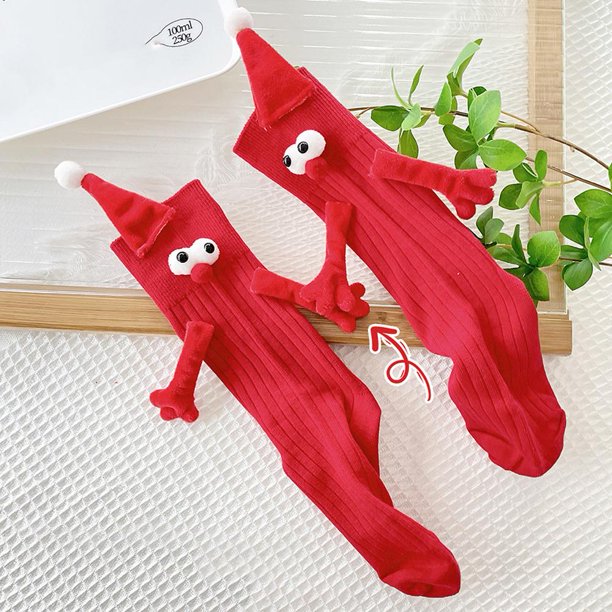 EZLIFE Calcetines de Papá Noel rojos para pareja, regalo J0M9