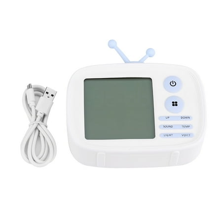 Sarapandan TV Style Silicone Alarm Clock Temperature Display Bedrooms Digital Clocks for Kids White
