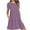 Purple, variant on Leesechin Womens Cap Sleeve Dresses Summer Crewneck Tshirt Dress Flowy Casual Mini Dress with Pockets