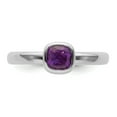 thumbnail image 3 of Sterling Silver Cushion Cut Amethyst Ring, 3 of 5