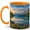 Orange, variant on Alpine Lake Sunrise Coffee Mug, Mountain Nature Mug, Outdoor Hiking Birthday Christmas Gift, Wildflower Forest Reflection Landscape Art, 11 oz White Ceramic Coffee Cup for Tea