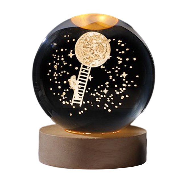 PENGXIANG EASTIN Crystal Ball Night Light Handicraft USB Plug-in Bedside Lamp Lighting Ornament