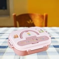 thumbnail image 1 of Fiambrera de acero inoxidable Soledad Fiambrera aislada 4 compartimentos microondas Recipiente de comida viajes escolares Niñas rosado Cajas Bento, 1 of 7