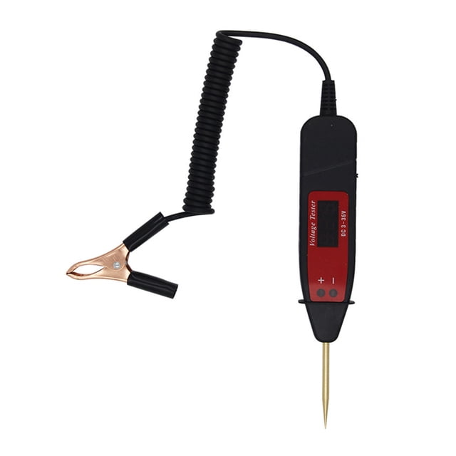 WRISTBIQUE Car Digital Circuit Tester LCD Circuit Tester Plastic Black 1Pcs for Vehicle Maintenance