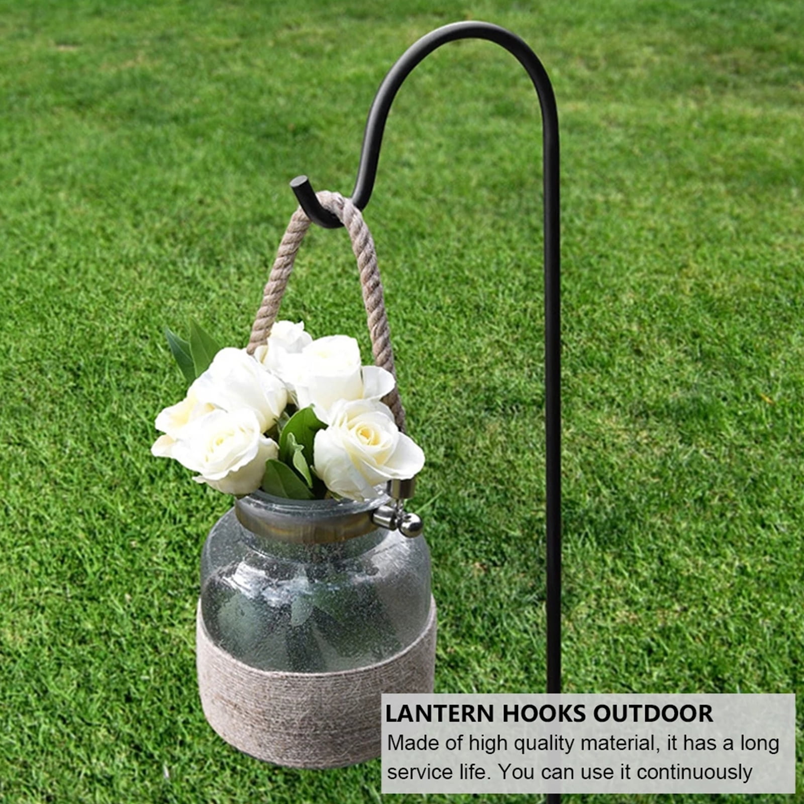 Anti-Rust Shepherd Hook, 32 Inch Thicken Heavy Duty Rust Resistant Shepards Garden Outdoor Hanging Plants Basket Hanger Pathway Light Solar Lantern Mason Jar Wind Chimes Wedding Black