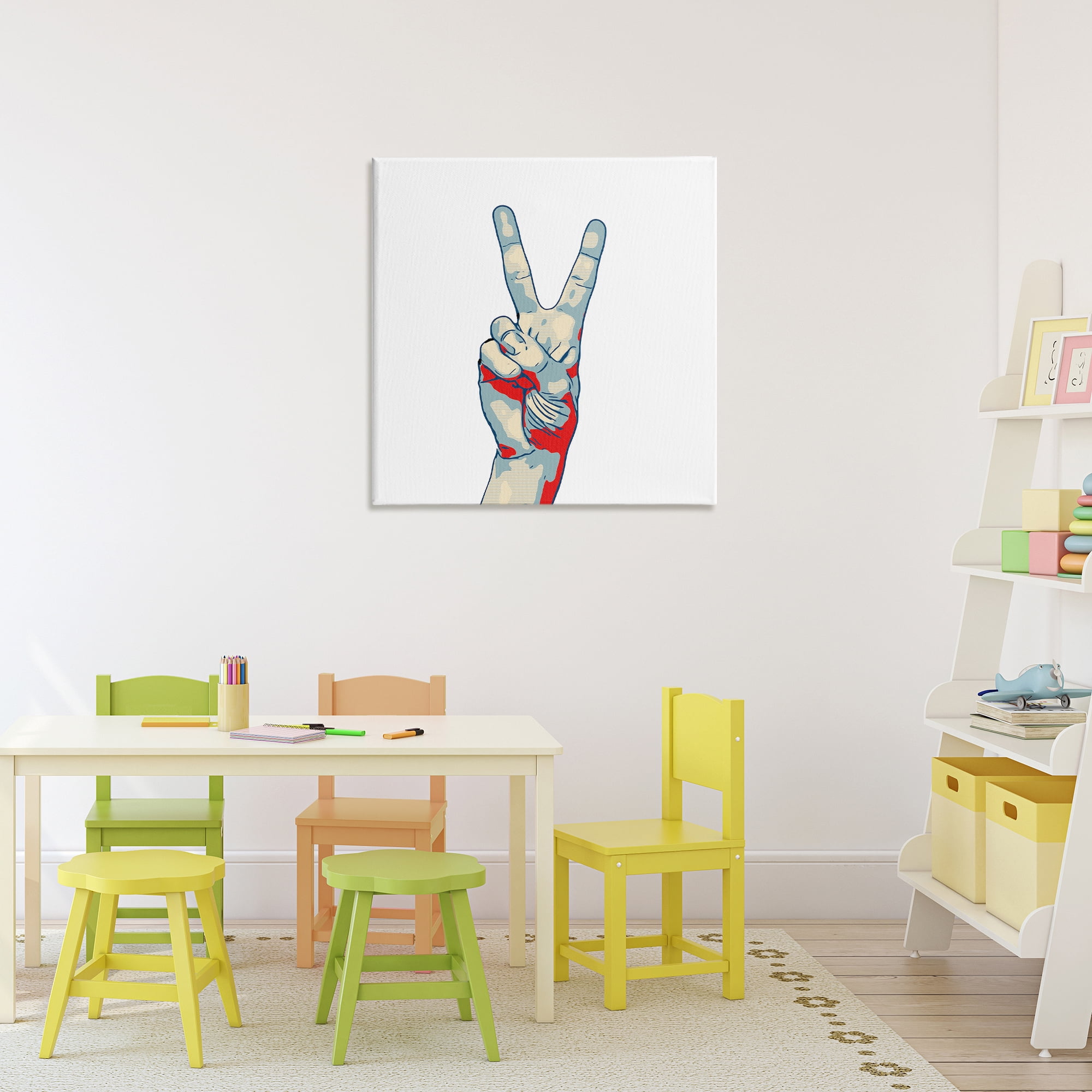 Stupell Industries Pop Style Peace Gesture Canvas Wall Art, design by Kim Curinga