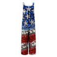 thumbnail image 5 of Wiyuqeen Patriotic Overalls for Women American Flag Sleeveless Bib Overalls Linen 4th of July Rompers Baggy Wide Leg Jumpers with Pocket, 5 of 8