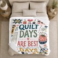 thumbnail image 5 of Patchwork Days Quote with Sewing Blocks, Rustic Illustration Style for Craft Lovers, Sewing Tools Art and Birthday Gift, Cozy Flannel Blanket for Bedroom and Living Room, Home Decor, 5 of 9