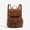 Light Brown, variant on Women's Vintage Brown Distressed PU Drawstring Flap Backpack, Bamboo Toggle Closure Casual Daypack for Travel Daily School
