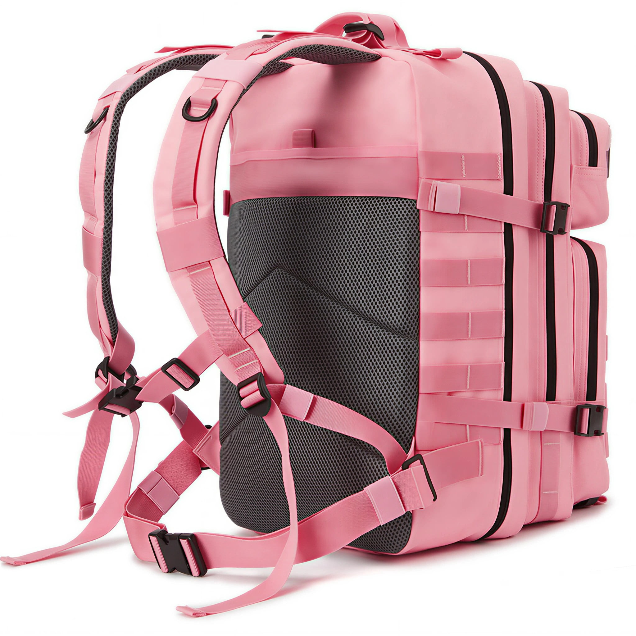 QT&QY 45L Molle Hiking Backpack Outdoor Travel Daypack 17 Inch Laptop Compartment Work Commuter Bag