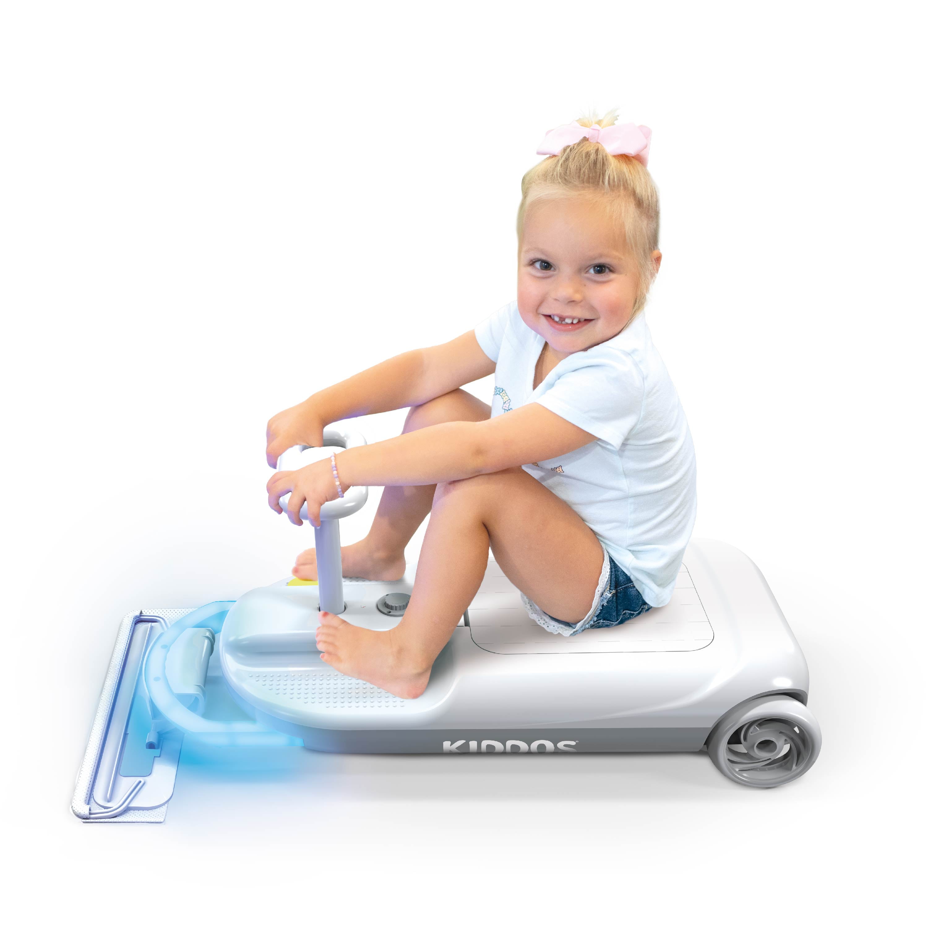 Tzumi Mop On-the-Go Kart 2 in 1 Electric Sweeper Floor Cleaner Cart for Kids Ages 3 and Up