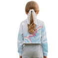 thumbnail image 2 of COEQINE Trendy Girls Crop Top Long Sleeve Sweatshirt, Cute Fall Winter Fashion Pullover with Dropped Shoulder for Kids Juniors Age 13-14, Axolotl Rainbow Blue, 2 of 7