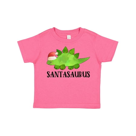 

Inktastic Santasaurus Cute Christmas Dinosaur in Red Hat Gift Toddler Boy or Toddler Girl T-Shirt
