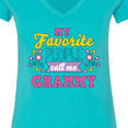 thumbnail image 4 of Inktastic My Favorite People Call Me Grammy with Flowers Women's V-Neck T-Shirt, 4 of 5