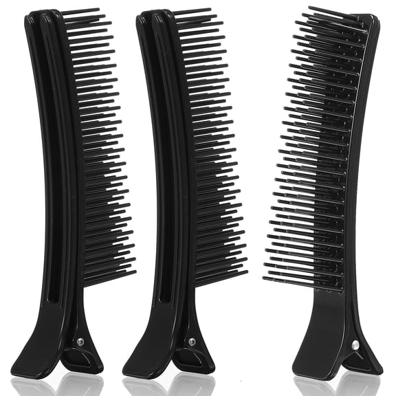 KALLORY 3 Pcs Hairdressing Clip for Women in Barber Shops with Abs Material and Black