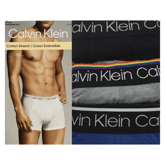 Calvin Klein NP2421O460 Men's Cotton Stretch Trunk, Multi, Sm