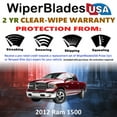 thumbnail image 2 of 2012 Ram 1500 Beam Wiper Blades Wipers w/2yr Warranty (Set of 2) (WiperBladesUSA), 2 of 5