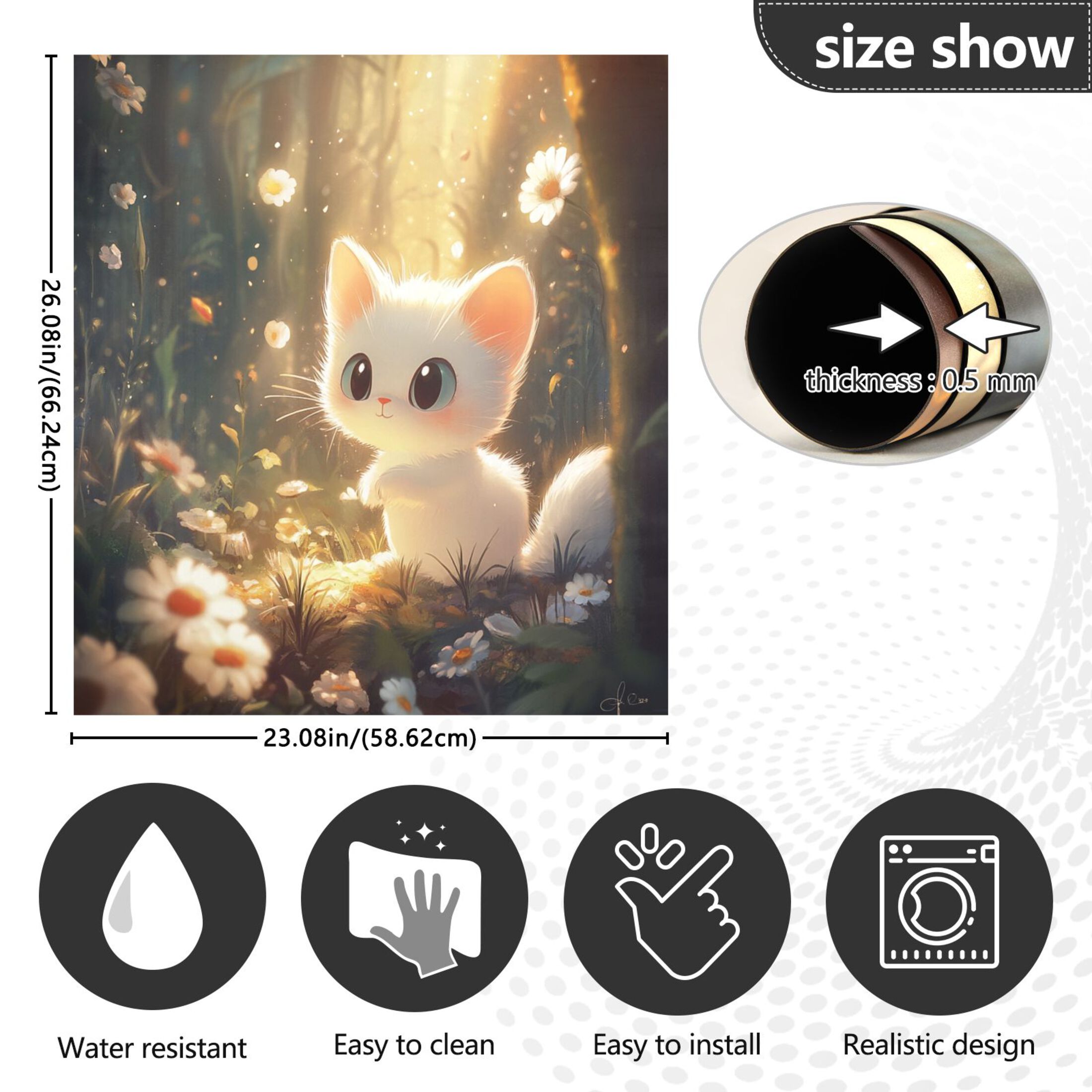 Dishwasher Magnetic Sticker 23x26 Inch Refrigerator Magnetic Sticker Washing Machine Magnetic Sticker Kitchen Panel Magnetic Sticker Home Decor Super Cool Kitten