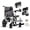 Silver+Grey + Aluminium Alloy + ABS, variant on Lightweight Electric Wheelchair for Adults & Seniors - Ultralight 36lbs Foldable Power Wheelchairs, 264LBS Loading Capacity, 12-Mile Long Travel Range, All Terrain, With LED Light & Cup Holder   WL
