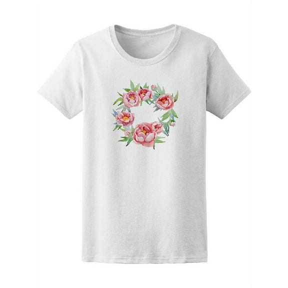 Wreath With Peony Flowers Tee Women's -Image by Shutterstock