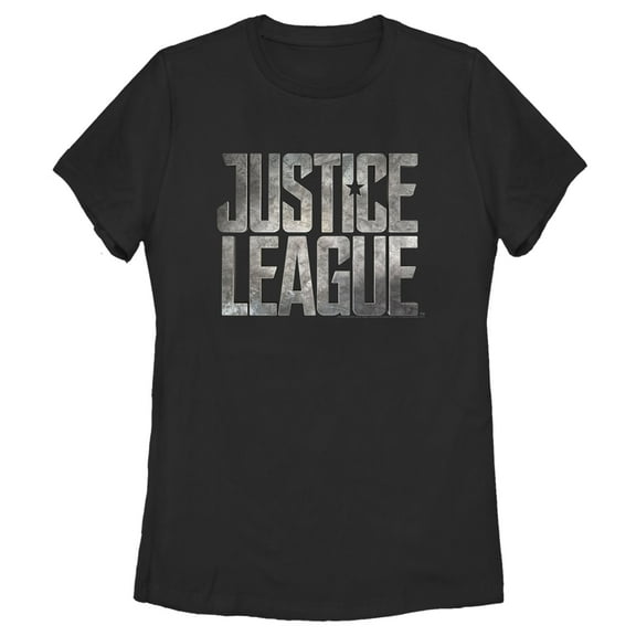 Women's Zack Snyder Justice League Stacked Stone Logo Graphic Tee Black X Large