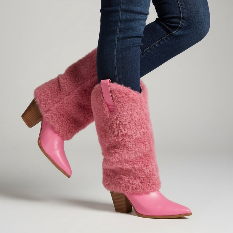 Women’s Faux Fur Knee High Western Boots