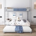thumbnail image 5 of Twin Over Twin Metal Bunk Bed with Trundle Heavy Duty Twin Size Metal Bunk Beds Frame with 2 Side Ladders Convertible Bunkbed with Safety Guard Rails,No Box Spring Needed (Black/Silver), 5 of 5