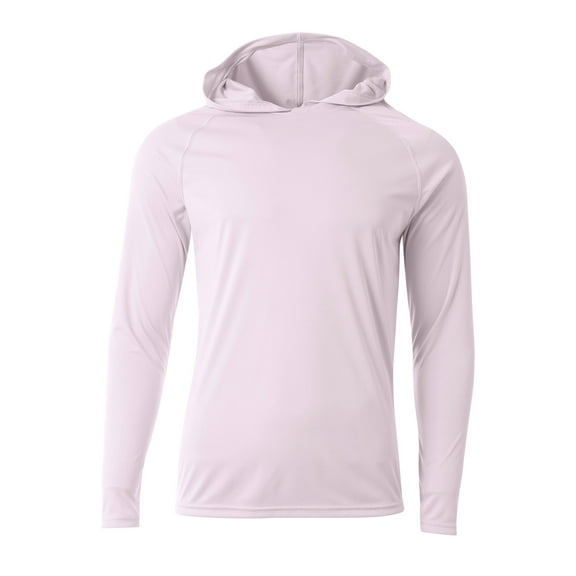 A4 Long Sleeve Hooded Tee For Men in White | N3409