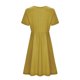 thumbnail image 5 of Vestido de lino de algodón con cuello redondo y botones de manga corta informal liso para mujer Pompotops ghjkhdj15673, 5 of 5