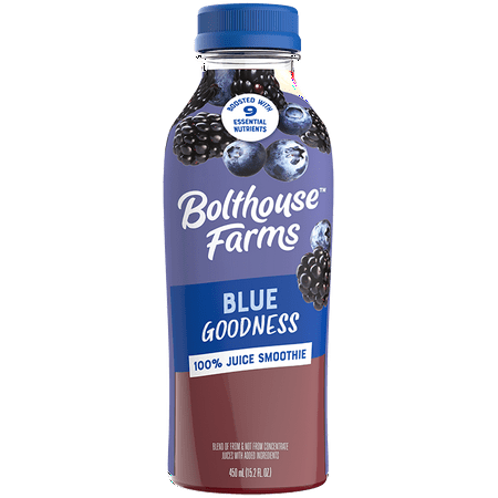 Bolthouse Farms Fruit Juice Smoothie, Blue Goodness, 15.2 fl. oz. Bottle