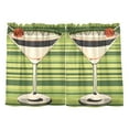 thumbnail image 7 of Yayeee Kitchen Curtains Tier Pair Light Filtering 27"x24" Rod Pocket Short Cafe Window Panel, Black Martini, 7 of 7