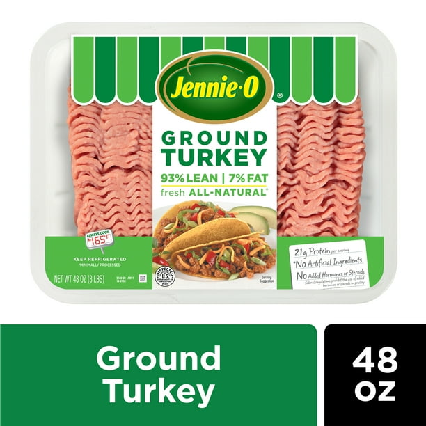 JENNIEO 93 Lean 7 Fat Ground Turkey, 3 lb Tray