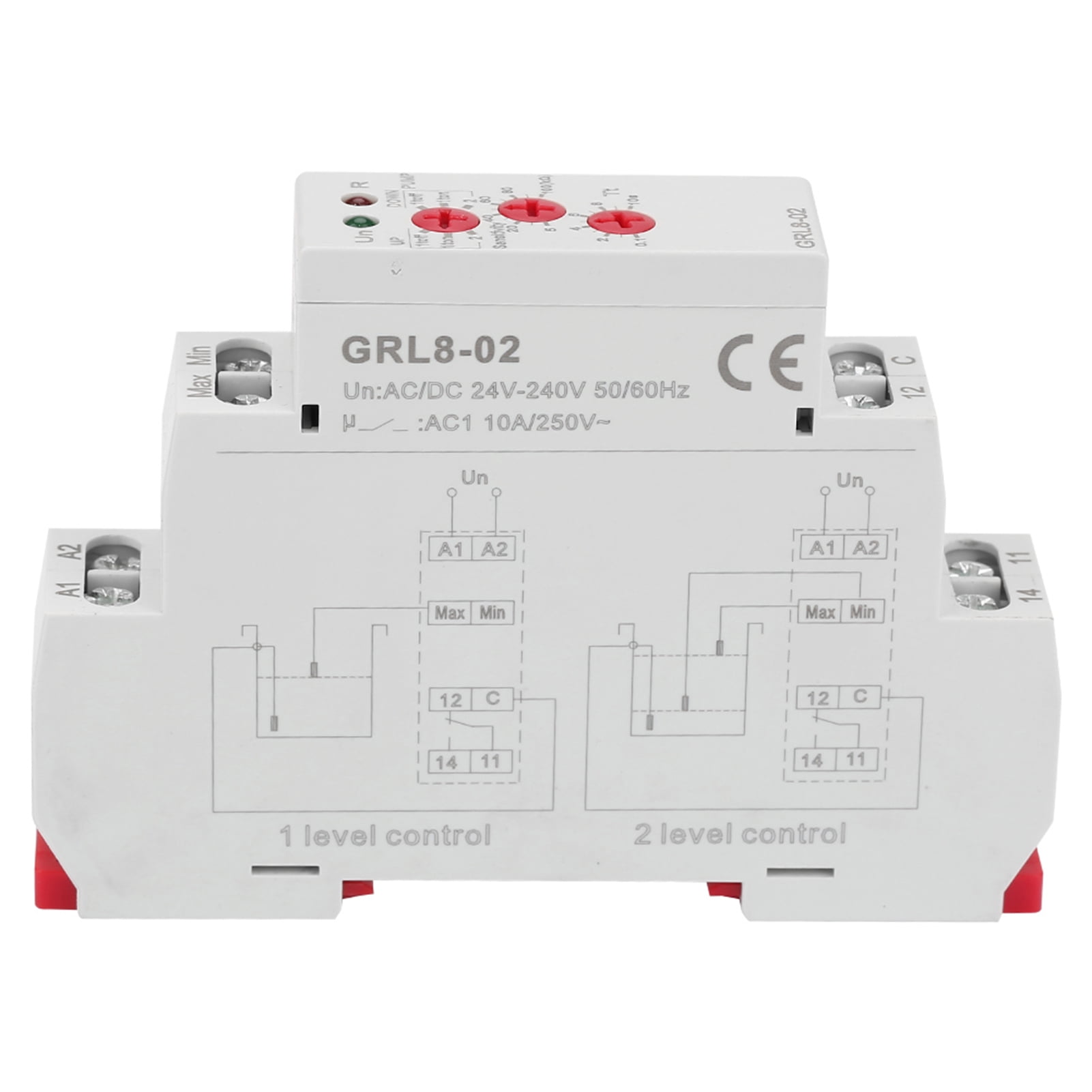 Contrôleur Niveau Eau KSTE GRL8-02 - Relais 10A AC/DC 24V-240V, Réglable Sensibilité Et Délai