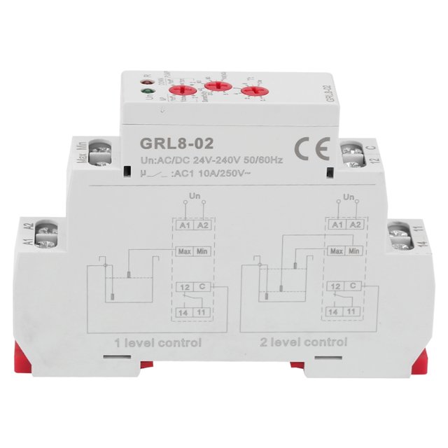 Grl8 02 Liquid Level Control Relay Water Level Controller 10A Ac/Dc 24V 240V Water Tower Pool Water Level Control Relay
