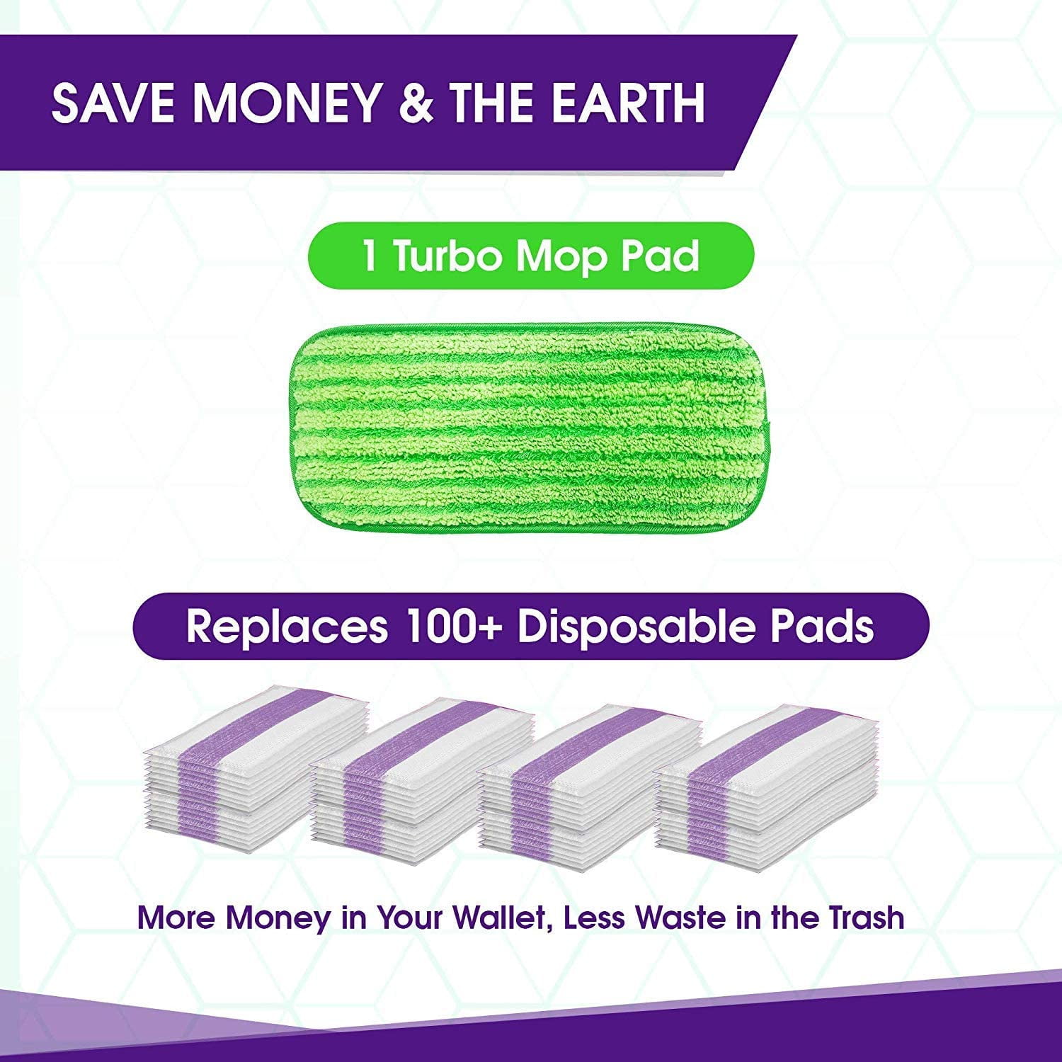 CLEAN PIONEER 8-Packs Reusable Microfiber Mop Pads , Compatible with  Swiffer Wet Jet Mops, Washable Microfiber 12 Wet Jet Refilfor Wet & Dry  Use Mop