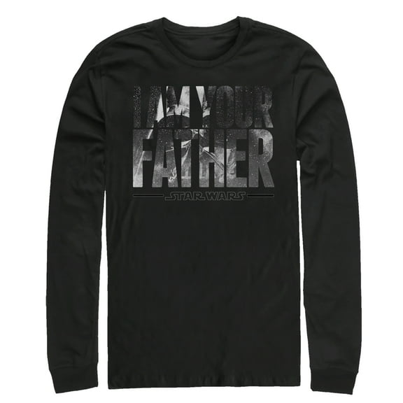 Men's Star Wars Darth Vader Space Father Long Sleeve Shirt Black X Large