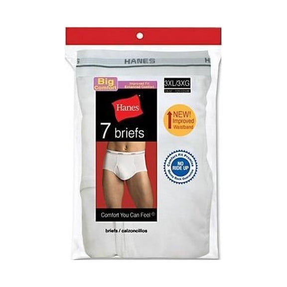 Hanes Men's Underwear-Briefs 7/Pkg Comfort Waistband No Ride Medium