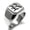 Silver, variant on Stainless Steel Letter R Initial Old English Monogram Engraved Engraved Square Flat Top Biker Style Polished Signet Ring