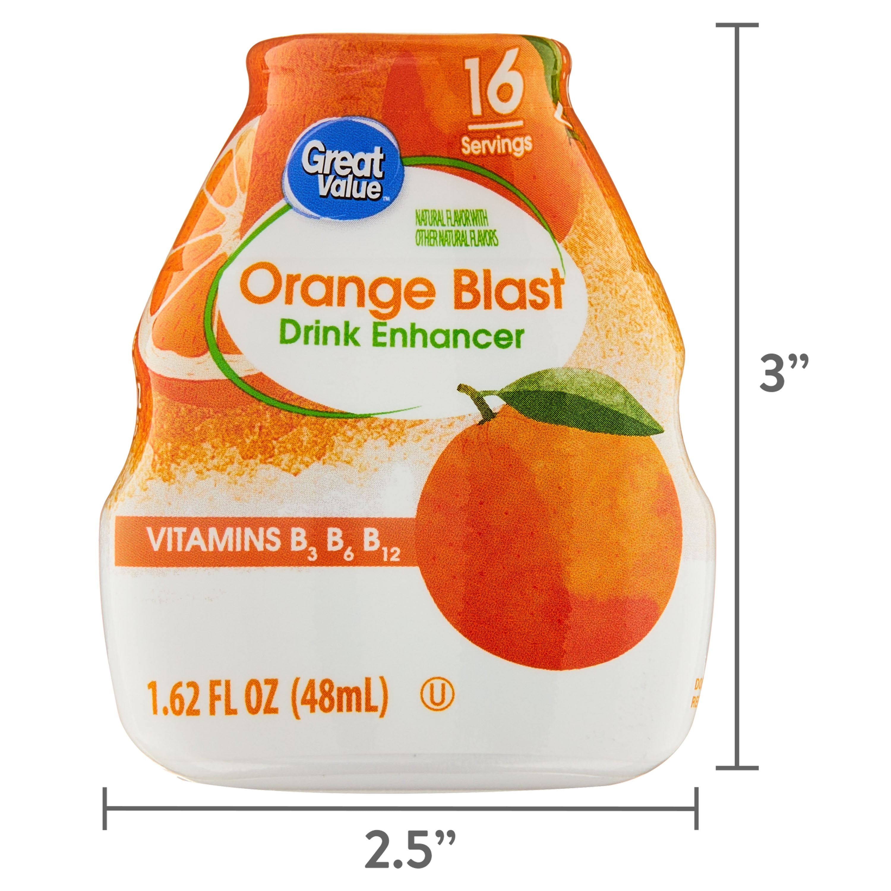 Great Value Orange Blast Drink Enhancer, 1.62 fl oz