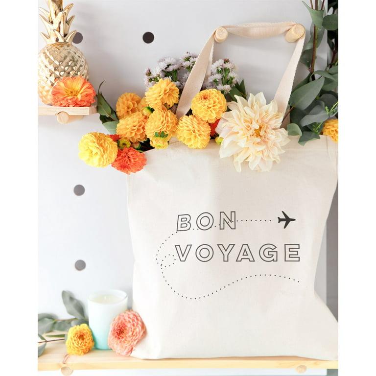 Bon Voyage Cotton Canvas Tote Bag